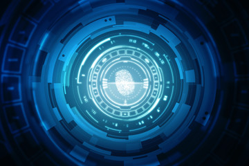 Fingerprint Scanning Technology Concept 2d Illustration