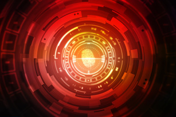 Fingerprint Scanning Technology Concept 2d Illustration