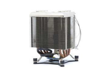 Cooler CPU fan with heat sink and cable , isolated on white background