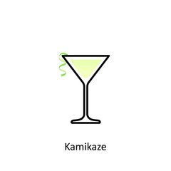 Kamikaze cocktail icon in flat style