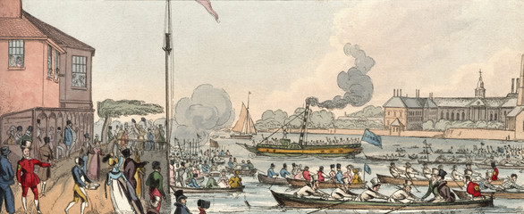 Regatta at Chelsea. Date: circa 1815