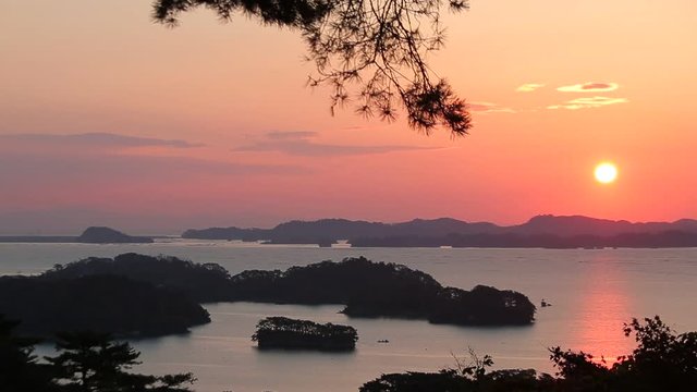 Sunrise in Matsushima of Japan