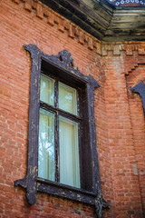 red brick house window