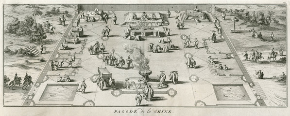 Religion - China - Pagoda. Date: circa 1710