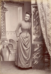 Photo - Stripe Dress 1880s. Date: 1880s