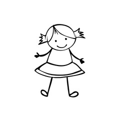 Black on white girl in children's style.