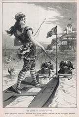 Dog-Drawn Catamaran. Date: 1886