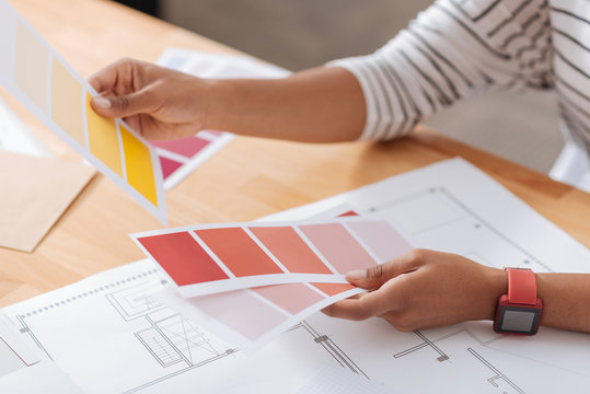 Close up of a colour palette