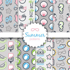 Summer vector seamless pattern. Vacation