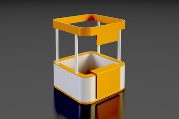 Modern commercial kiosk, original 3d rendering