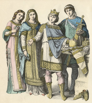 Frankish Nobles 9th century. Date: Ninth century