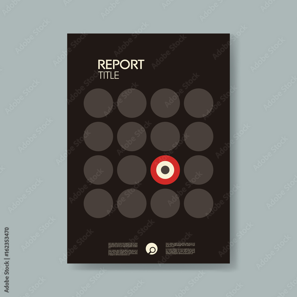 Poster annual business report cover template with modern material design style vector background. symbol of