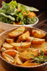 Baked potatoes with salad