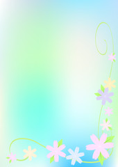 Abstract vector background with
pink, purple and yellow blooming flower. 
