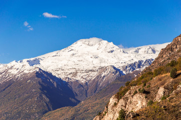 Italian Alps in winter. Monte Niblè in Susa's Valley