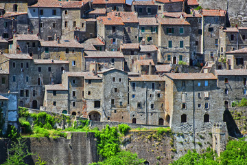 Fototapeta na wymiar City of Sorano in the province of Grosseto in Tuscany, Italy