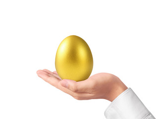Hand Holding of golden eggs