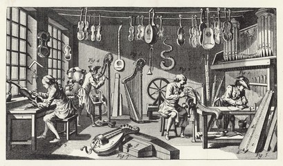Music - Instruments - 18th century. Date: circa 1750