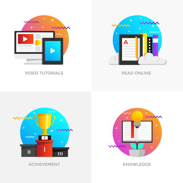 Flat Designed Concepts - Video tutorials, Read online, Achievement and Knowledge