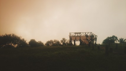 Obraz premium Beautiful natural landscape in the morning mist.