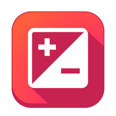 Obraz premium ikona z długim cieniem na tle zaokrąglonego kwadratu