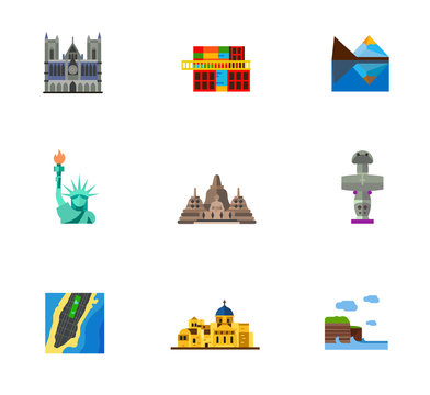 Sightseeing icon set