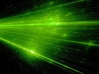 Obraz premium Green glowing connections in space