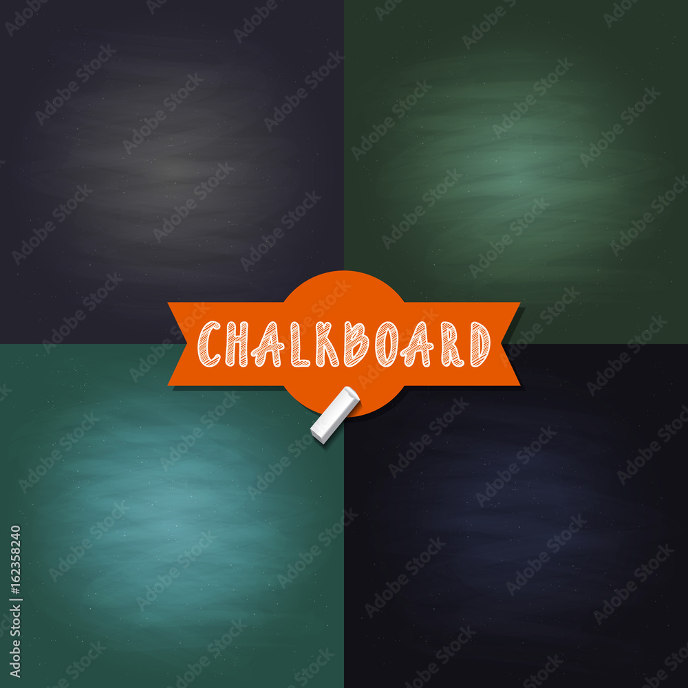 Poster vector set of blank chalkboard texture backgrounds with different colors