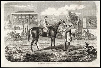 Horse Racing - Melbourne. Date: 1863