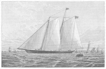 The 'America' Yacht. Date: 22 August 1851