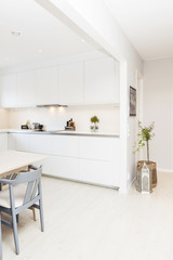 deatil white interior scandinavian style, ktichen and hallway © annaia