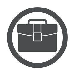 Icono plano maletin en circulo color gris