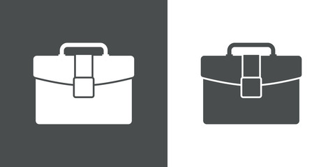 Icono plano maletin gris y blanco