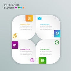 Modern design number 4 step template can used for banner,infographic,data,presentation timeline business,chart, workflow layout,brochure,leaflet ,web design, number options.Vector illustration.