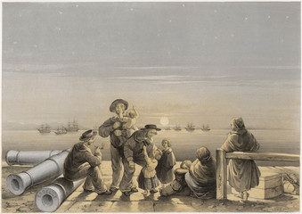 Sailors and Families. Date: 16 August 1854