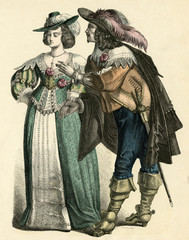 Obraz premium German Couple 1650. Date: circa 1650