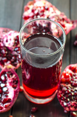 Pomegranate juice in a glass