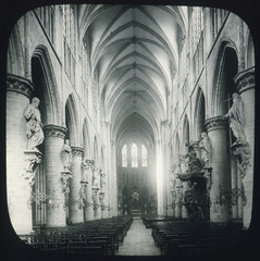 Brussels - Cathedral - circa 1900. Date: circa 1900