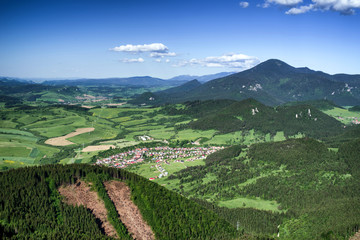 Fototapeta na wymiar Beautiful country landscape in Slovakia