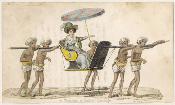 British Lady Carried. Date: 1828