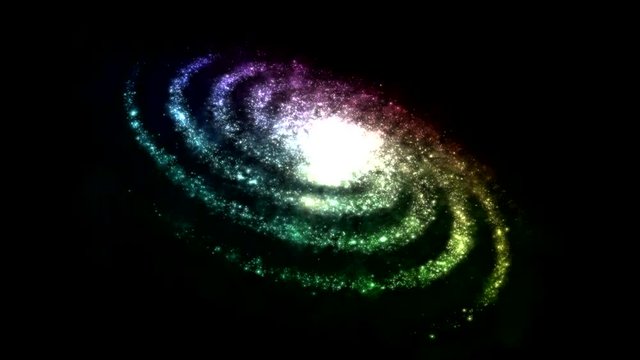 Rotating Galaxy Animation - Loop Rainbow
