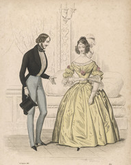 Obraz premium Evening Dress 1839. Date: 1839
