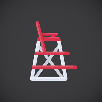 Lifeguard Chair Vector Flat Icon