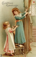 Obraz premium Christmas Decorating. Date: circa 1905