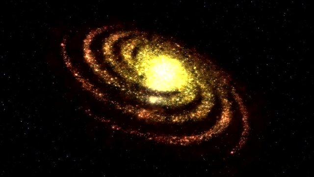 Rotating Galaxy Animation - Loop Orange Yellow