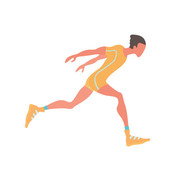 Running man. Vector illustration, isolated on white background
