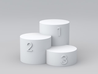 Empty winners podium. 3D rendering.
