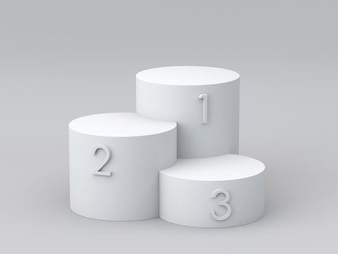 Empty winners podium. 3D rendering.
