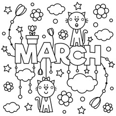 Black and white illustration. Coloring page.
