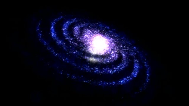 Rotating Galaxy Animation - Loop Blue